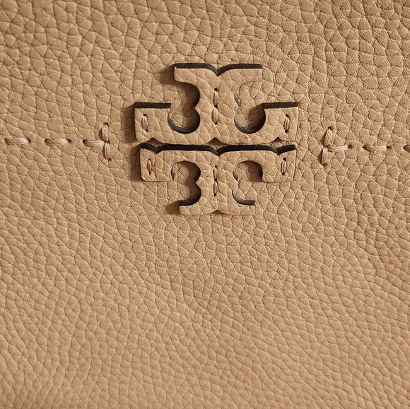 Tory Burch Beige Leather Crossbody Bag with Tassel - Picture 9 of 12